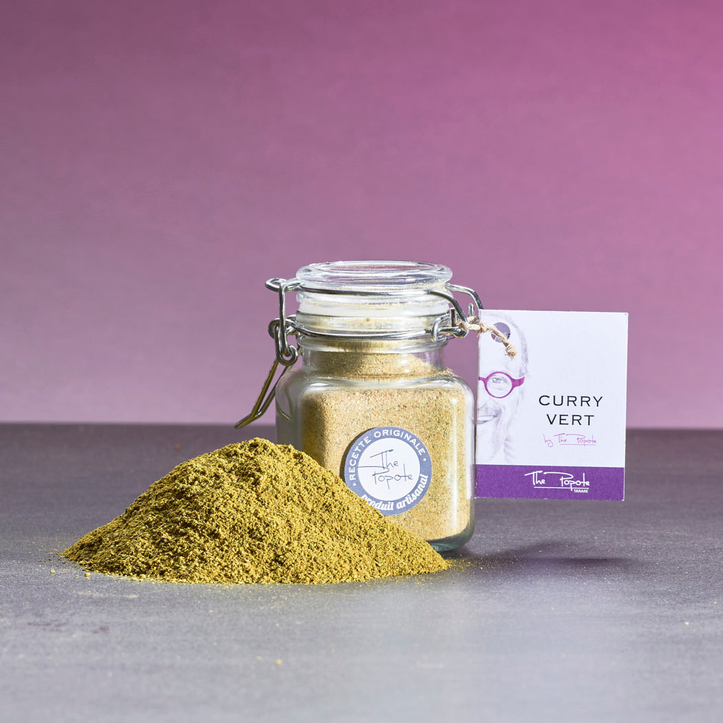 Green Curry Spices from Thailand, in jars and retail