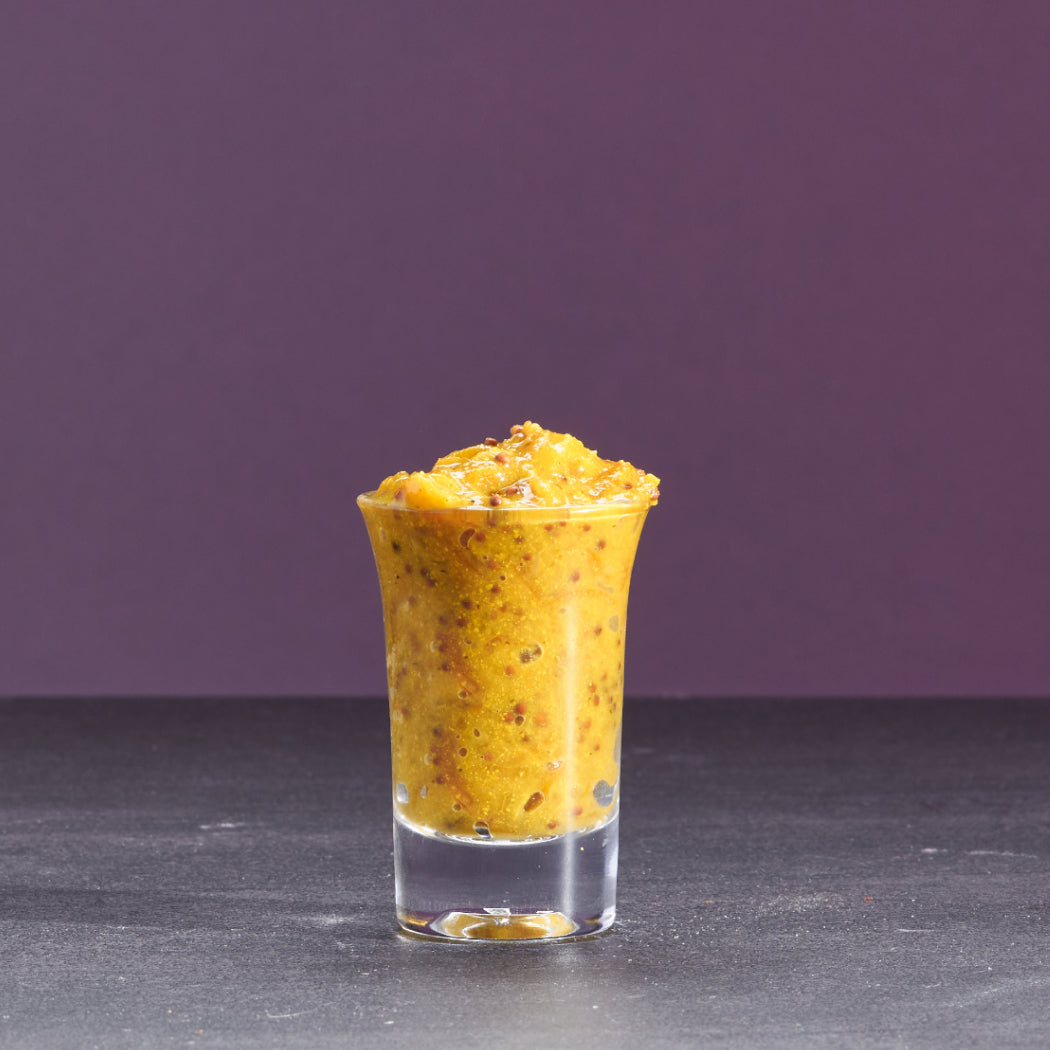 Sweet Artisanal Mustard with Kumquat, in a jar