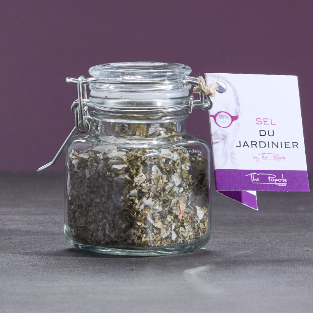 Artisanal Perfumed Table Salt with Aromatic Herbs, in jar and in retail