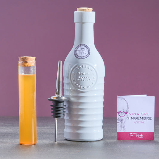 Vinaigre de Riz Bio Culinaire Parfumé au Gingembre, en bouteille