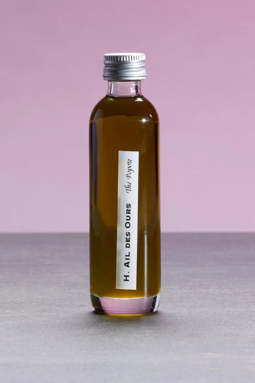 Huile Bio de Tournesol Culinaire Parfumée à l'Ail des Ours, en bouteille