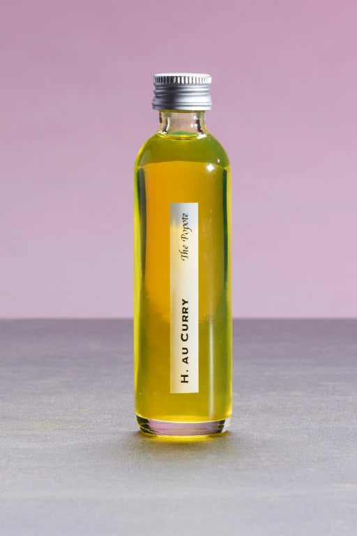 Huile de Tournesol Bio Culinaire Parfumée au Curry Doux, en bouteille